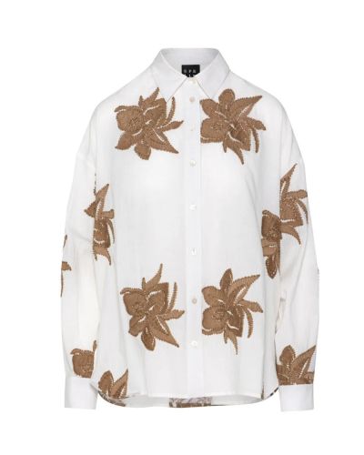 White shirt with embroidery - elegant freedom & color accent ACCESS FASHION (SKU) 8008