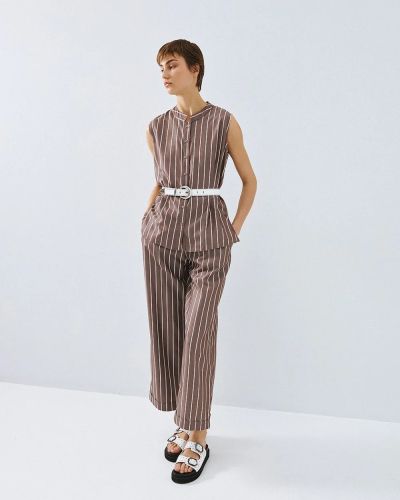 Striped women's sleeveless shirt - elegant and stylish ACCESS FASHION (SKU) 7062