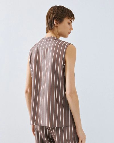 Striped women's sleeveless shirt - elegant and stylish ACCESS FASHION (SKU) 7062