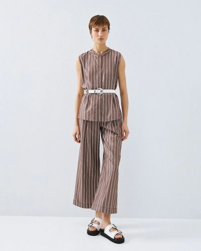 Striped women's sleeveless shirt - elegant and stylish ACCESS FASHION (SKU) 7062