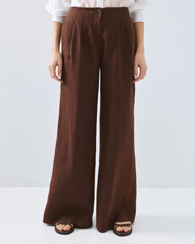 Кафе панталон с широки крачоли - елегантен комфорт ACCESS FASHION (SKU) 5007