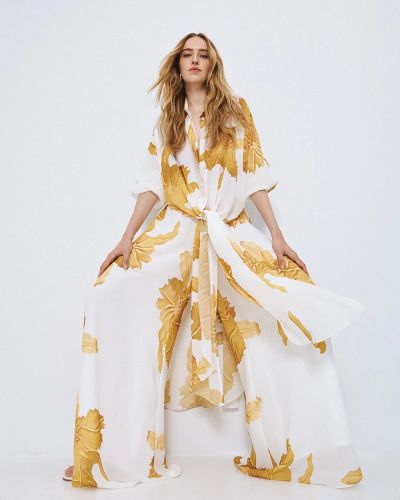 Дамски флорални панталони с висока талия и свободен крачол ACCESS FASHION (SKU) 5100