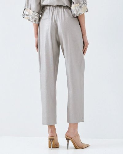 Сребрист елегантен дамски панталон ACCESS FASHION (SKU) 5130