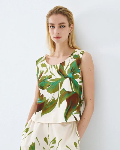 Топ с флорален принт - елегантен и къс ACCESS FASHION (SKU) 2078