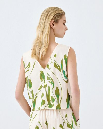 Топ с флорален принт - елегантен и къс ACCESS FASHION (SKU) 2078