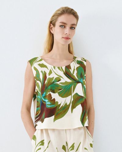 Топ с флорален принт - елегантен и къс ACCESS FASHION (SKU) 2078