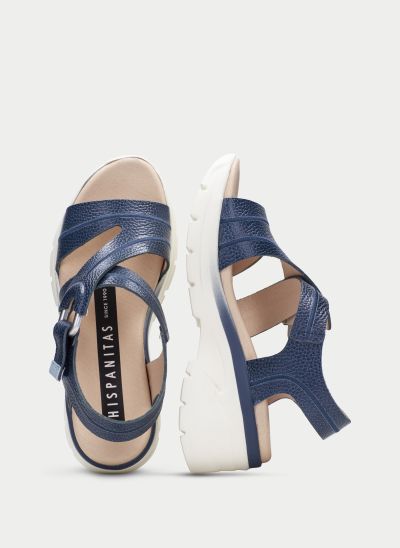 Blue women's platform sandal - summer comfort HISPANITAS (SKU)264570.