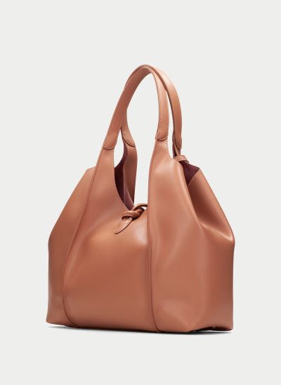 Кафява кожена чанта тип shopper - елегантна и практична!HISPANITAS (SKU)264532