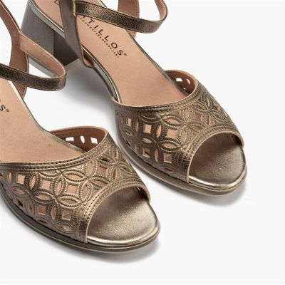 Golden heeled sandals - elegant and comfortable!PITILLOS (SKU)11216