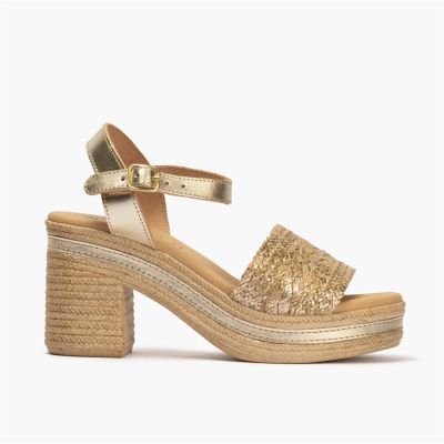 Golden summer heeled sandals - elegance and comfort!PITILLOS (SKU)30210