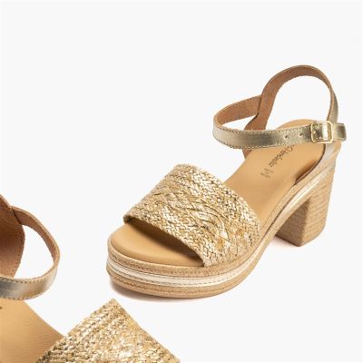 Golden summer heeled sandals - elegance and comfort!PITILLOS (SKU)30210