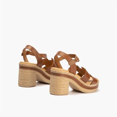 Brown summer heeled sandals - elegant and comfortable!PITILLOS (SKU)30211