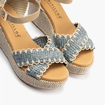 Blue platform espadrilles - elegance and comfort!PITILLOS (SKU)11274