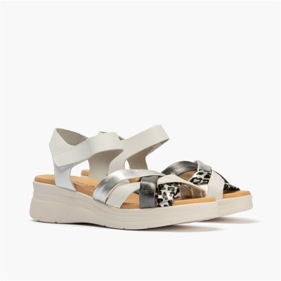 Бели сандали на платформа с животински принт - Ежедневен комфорт и стил!PITILLOS (SKU)11294