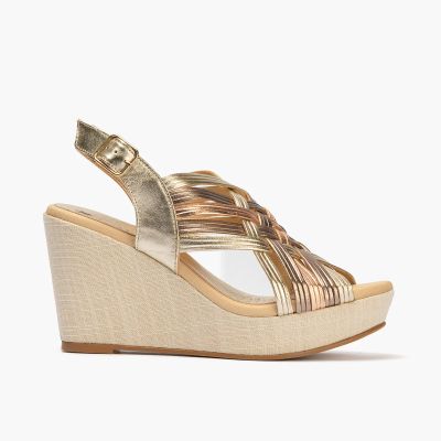 Златисти сандали на платформа - стил и комфорт!PITILLOS (SKU)30205