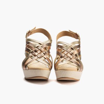 Златисти сандали на платформа - стил и комфорт!PITILLOS (SKU)30205