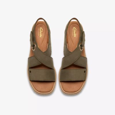 Green platform sandals - style and comfort! CLARKS (SKU) 26185955