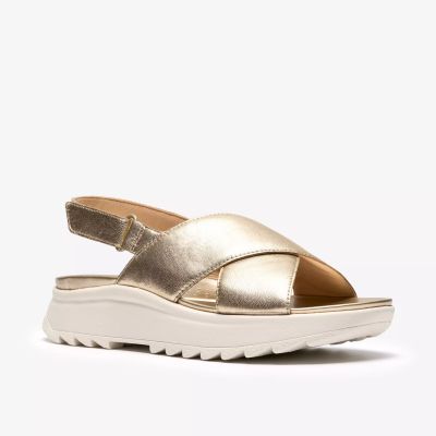 Golden women's sandals - elegant comfort for every day!!! CLARKS (SKU)26185882