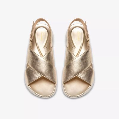 Golden women's sandals - elegant comfort for every day!!! CLARKS (SKU)26185882