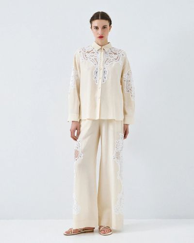 Елегантен панталон с дантела и висока талия ACCESS FASHION (SKU) 5039