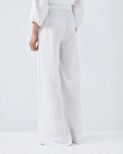 White viscose linen trousers - elegant comfort ACCESS FASHION (SKU) 5032