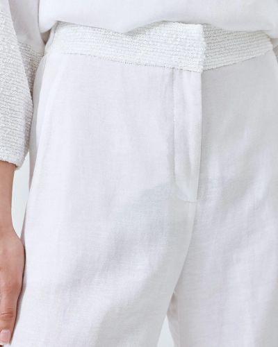 White viscose linen trousers - elegant comfort ACCESS FASHION (SKU) 5032