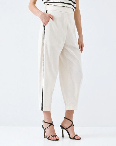 Women's trousers with contrasting trim ACCESS FASHION (SKU) 5057