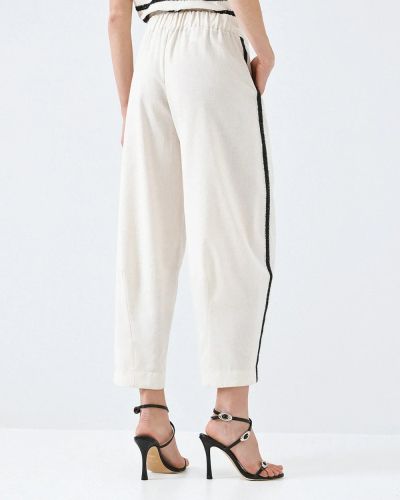Women's trousers with contrasting trim ACCESS FASHION (SKU) 5057