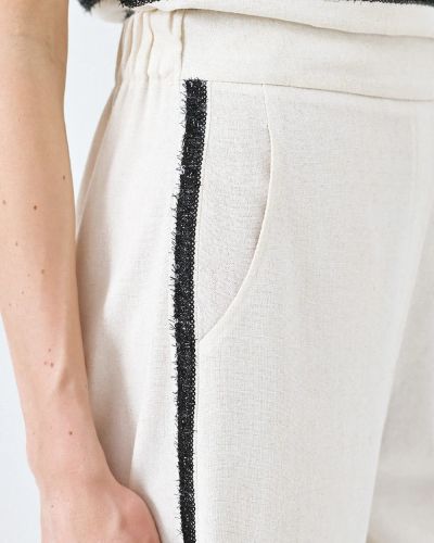 Women's trousers with contrasting trim ACCESS FASHION (SKU) 5057
