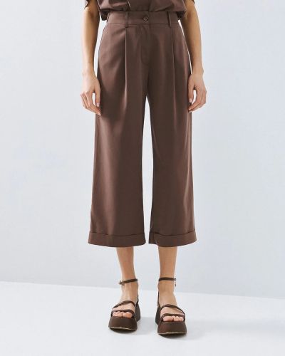 Тъмнокафяви панталони с висока талия - елегантни и удобни ACCESS FASHION (SKU) 5046