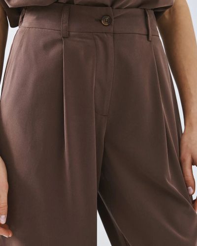 Тъмнокафяви панталони с висока талия - елегантни и удобни ACCESS FASHION (SKU) 5046