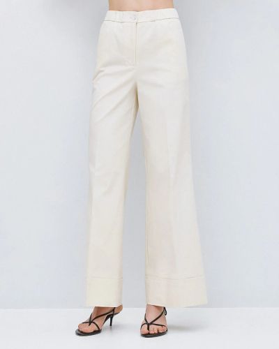 Мръсно Бели Дамски Панталони с Висока Талия ACCESS FASHION (SKU) 5044