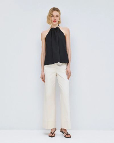 Мръсно Бели Дамски Панталони с Висока Талия ACCESS FASHION (SKU) 5044