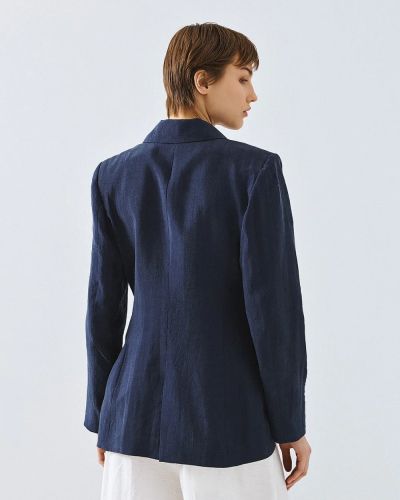 Елегантно сако, мастилено синьо - меко кадифе ACCESS FASHION (SKU) 1059
