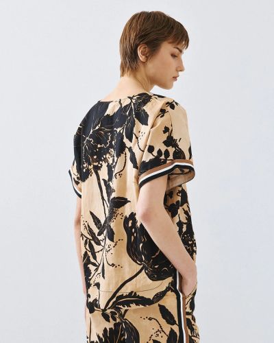 Флорална блуза с къс ръкав - елегантна и стилна ACCESS FASHION (SKU) 2151