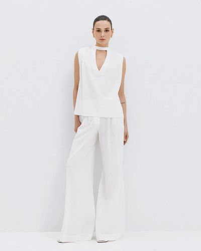 Бял Елегантен Дамски Топ - Класика и Стил ACCESS FAHION (SKU) 2085