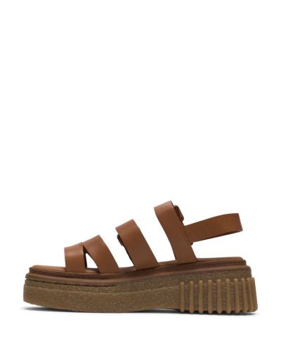 Дамски сандали на лека платформа – кафяви, удобни, елегантни!!!CLARKS (SKU)26185889