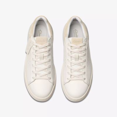 Men's white casual sneakers - sporty-elegant, comfortable, high quality!CLARKS (SKU)26181325