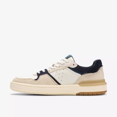 Men's Casual Shoe: White with Modern Blue Details for Style and Comfort CLARKS (SKU)26181289