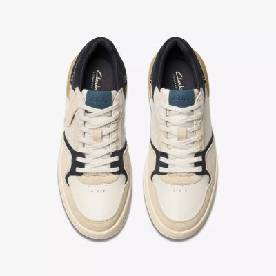 Men's Casual Shoe: White with Modern Blue Details for Style and Comfort CLARKS (SKU)26181289