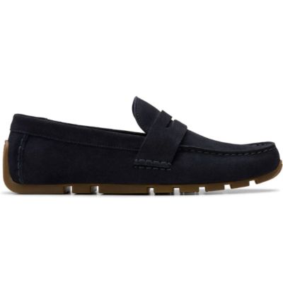 Men's Classic Navy Blue Suede Moccasin - Elegant and Comfortable!CLARKS (SKU)26184514