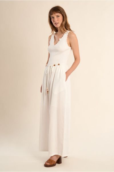 Дамски летен панталон от памук и вискоза с ластична талия MOLLY BRACKEN (SKU) LA1960EP