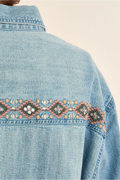 Дамска дънкова риза с бродирани детайли - стил и комфорт  MOLLY BRACKEN (SKU) ZA201EE