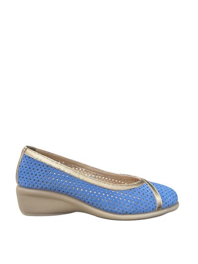 Women's casual and elegant shoes made of blue suede - comfort, style and quality! RELAX ANATOMIC (SKU)4116