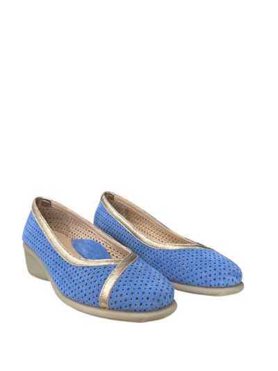 Women's casual and elegant shoes made of blue suede - comfort, style and quality! RELAX ANATOMIC (SKU)4116