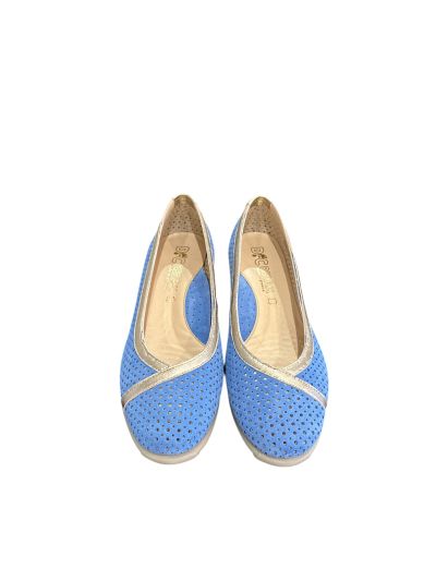 Women's casual and elegant shoes made of blue suede - comfort, style and quality! RELAX ANATOMIC (SKU)4116