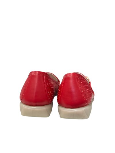 Дамска Ежедневна Обувка от Естествена Кожа - Наситено Червено, Модерен Стил.RELAX ANATOMIC (SKU)1723