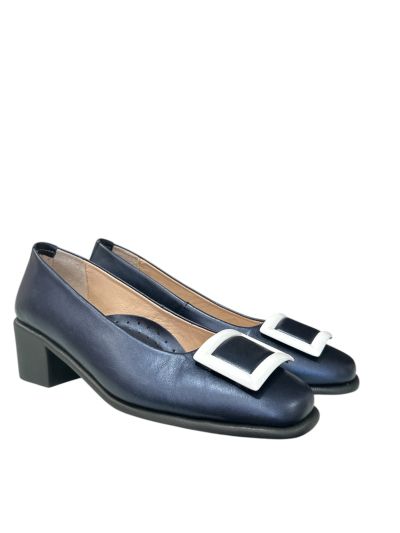 Дамски елегантни обувки от  естествена кожа, тъмносини RELAX ANATOMIC (SKU)5705,,