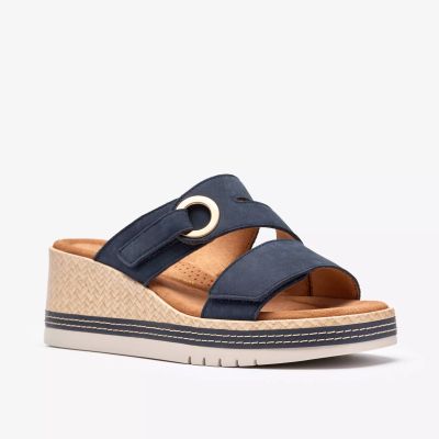 Дамски чехли на платформа в индиго - стилни, удобни и модерни!!!CLARKS (SKU)26186699