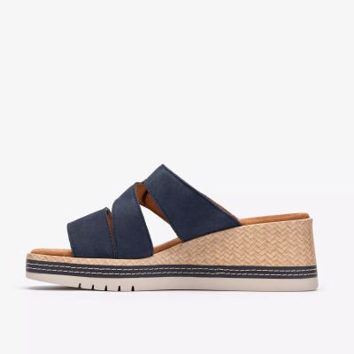 Дамски чехли на платформа в индиго - стилни, удобни и модерни!!!CLARKS (SKU)26186699